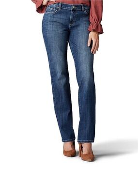 Women’s Lee Relaxed Fit Straight Leg Mid Rise Jaded 18 Long Jeans NWT